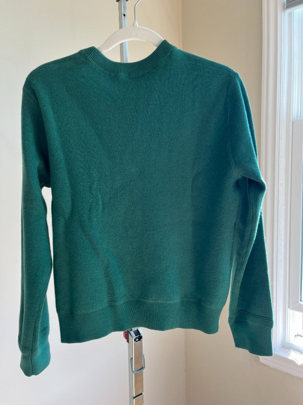 EVERLANE Double Knit Crew in Cotton Merino | Hunter Green - Picture 4 of 10